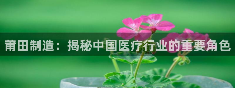 彩神争霸平台：莆田制造：揭秘中国医疗行业的重要角色