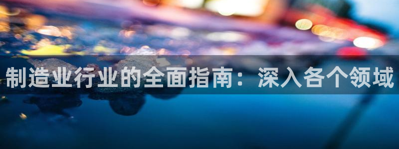 彩神8是正规平台吗安全吗：制造业行业的全面指南：深入各个领域