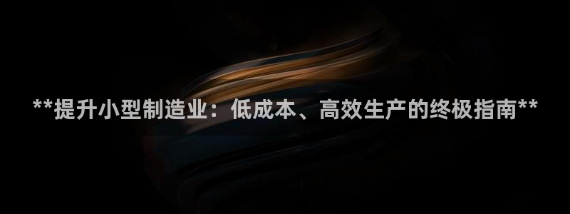 彩神v下载安装：**提升小型制造业：低成本、高效生产的终极指南**