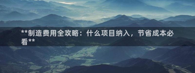 彩神v秘聊号码：**制造费用全攻略：什么项目纳入，节省成本必
看**
