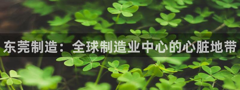 彩神争霸官方下载2017：东莞制造：全球制造业中心的心脏地带