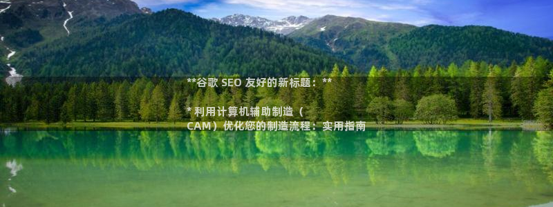 彩神购彩-购彩大厅入口500：**谷歌 SEO 友好的新标题：**

* 利用计算机辅助制造（
CAM）优化您