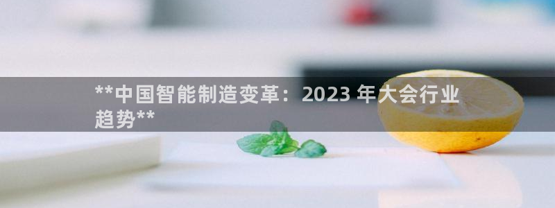 彩神Vll：**中国智能制造变革：2023 年大会行业
趋势**
