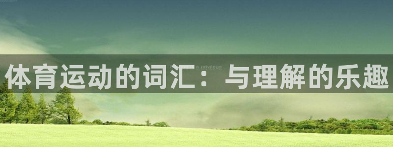 ug环球官网注册：体育运动的词汇：与理解的乐趣